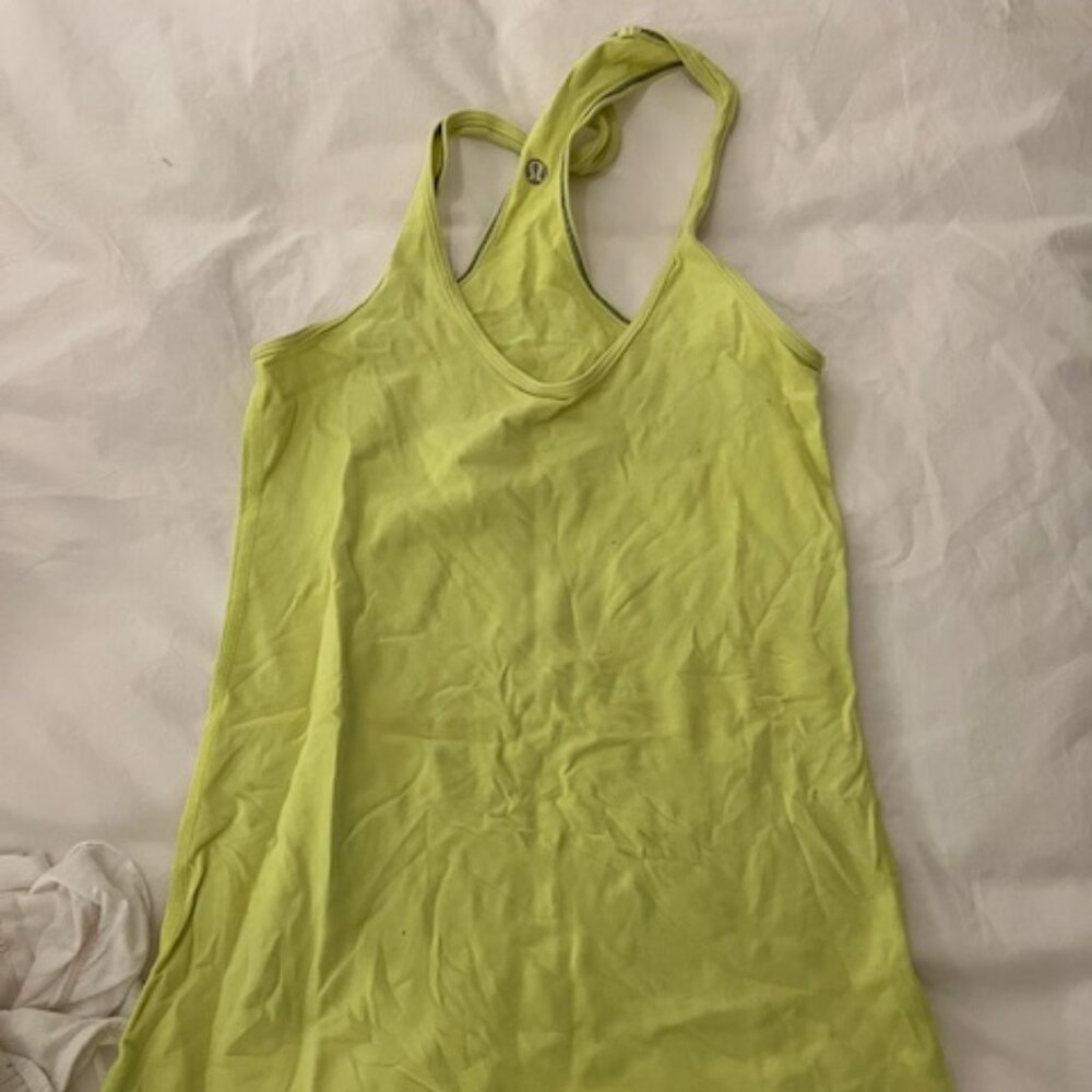 Lululemon OG Cool Racerback Clarity Yellow Tank Top Size 4